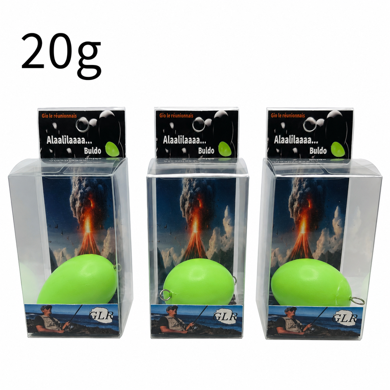 Buldo phosphorescent (20g / 40g / 50g / 70g / 80g) Couleur Vert et Orange – Image 3