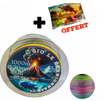 Fil de pêche tressé X4 disponible en 1000 mètres + 1 sachet de leurres offert – Image 2