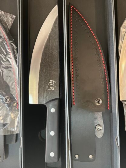 Couteau de chef serbe forgé + gaine en cuir – Image 2