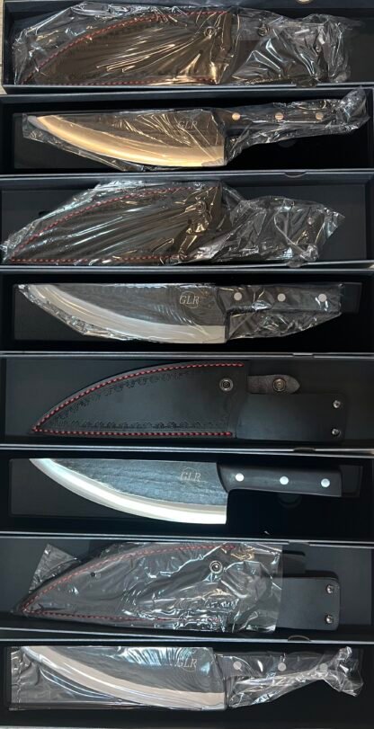 Couteau de chef serbe forgé + gaine en cuir – Image 3