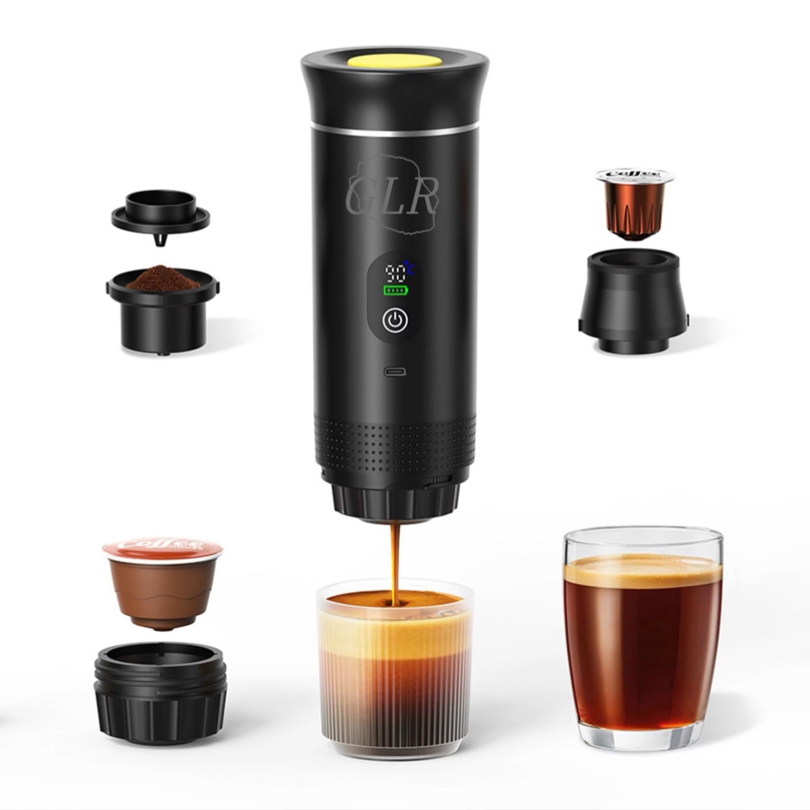 Machine à Café Espresso Portable et Rechargeable – 3 en 1 - Affichage LED