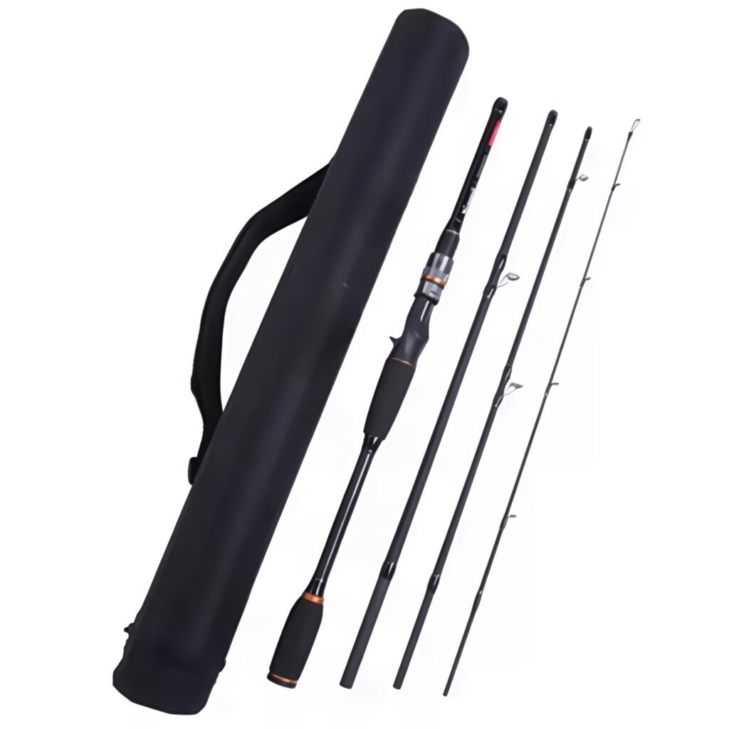 Canne à pêche à lancer en fibre de carbone T24 – 3 m | 4 sections | 10–25 g | Avec sac de transport