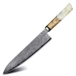 Couteau de chef professionnel en acier inoxydable de 67 couches Damas VG10