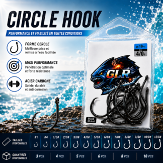Hameçons Circle Black Nickel – Tailles #4, #1 et de 1/0 jusqu’à 12/0